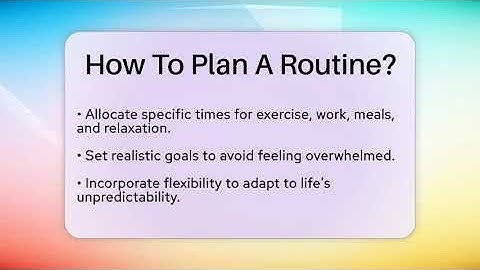 How To Plan A Routine? - The Personal Growth Path