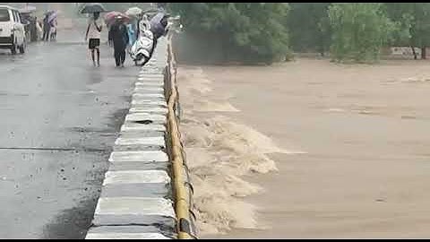 (chikhli) Kaveri nadi 🌊 Ful pani bharai gayu chhe  14/07/2022 🌊🌧️🌧️🌊🌊😱😱😱🏊