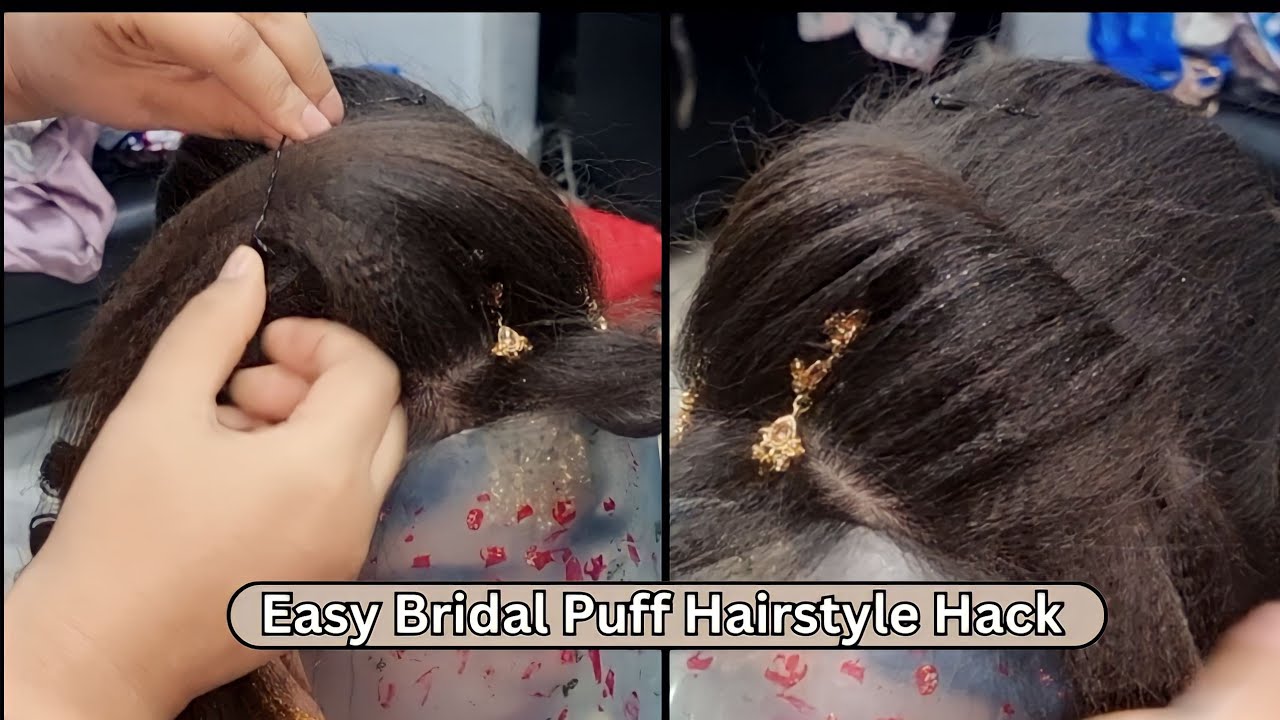 Easy Asian Bridal Puff Hairstyle Hack || Beautiful Hairstyle Hack For Bridal