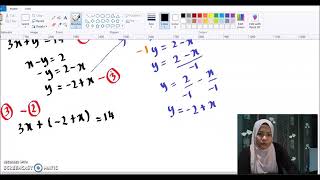 Tingkatan 1 Bab 6 Persamaan Linear (Persamaan Serentak Kaedah Penggantian 2)