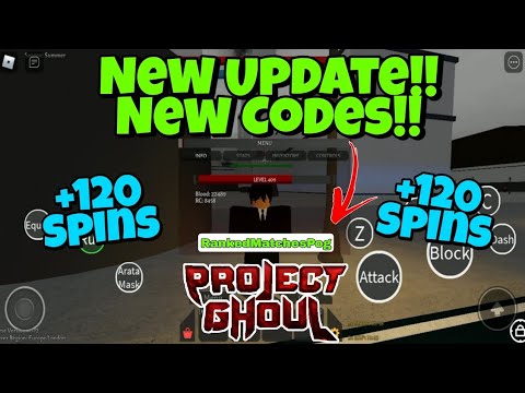 Project Ghoul] New Update!! New Codes!! - +120 Spins - +1,200 Mats