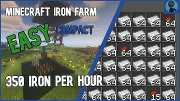 EASY & COMPACT Iron Farm Tutorial! Minecraft 1.17+ (350+ iron p/h)