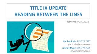 Webinar - Title IX Update: Reading Between the Lines