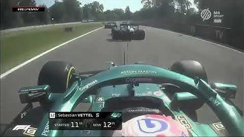 Lance Stroll Almost Crash Sebastian Vettel Italian GP Race F1 2021