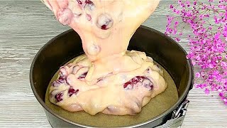 Wenn Sie Joghurt haben, machen Sie diesen einfachen Kirschkuchen! Schnelles und leckeres Rezept #90