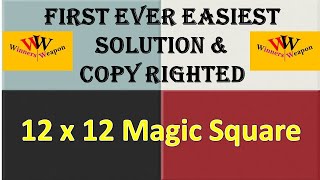 First ever easiest solution for 12x12 magic square screenshot 1