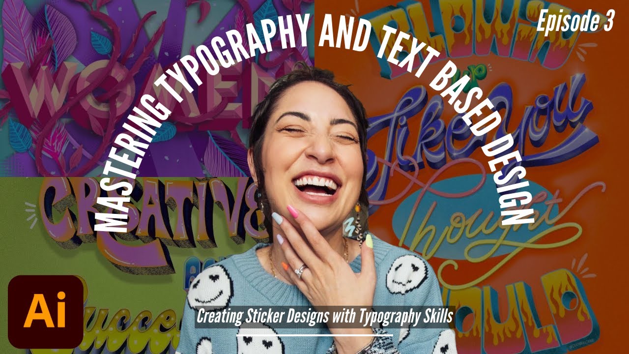 Sticker Building Example With Text Adobe Illustrator: Creating Sticker Designs with Typography Skills With ...