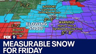 MN weather Measurable snow for Friday