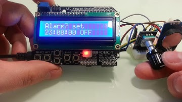 Part 7. Uno r3 + Lcd keypad + ds3231 + encoder + buzzer + 3 led over SoftPWM
