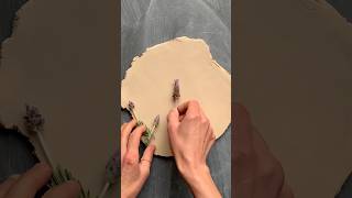 How I press flowers in clay to create a ceramic dish #lavender #satisfying #pottery