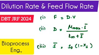 How to calculate Feed Flow Rate (F) & Dilution Rate (D) | Monod Equation | Bioprocess Engineering