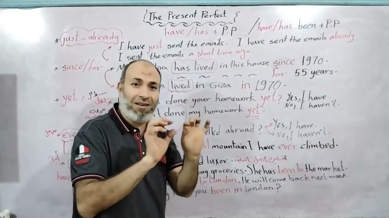 هام جدا المضارع التام الصف الثالث الاعدادي  The Present Perfect with just, already ,since ,for, ever