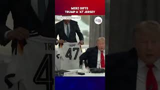 Trump's reaction to his 47 Jersey Gifted By German Chancellor Merz