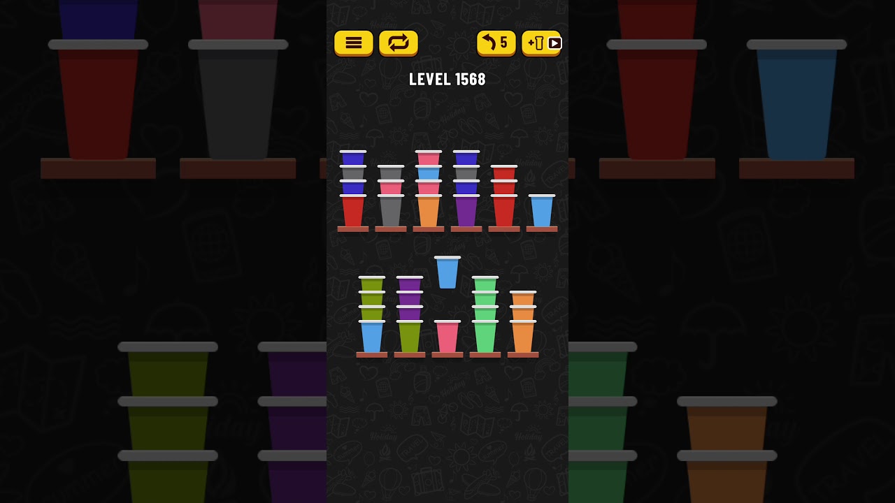 Cup Sort Puzzle Level 1568 = Water Sort Puzzle Level 1568 = Ball Sort Puzzle Level 1568 All the same