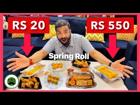 Rs 550 Cheap Vs Expensive Spring Roll Food Challenge | Veggie