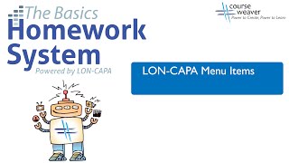 The Basics #3: LON-CAPA Menu Items