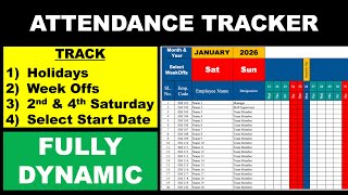 Corporate Attendance Sheet in Excel 2026 / Excel