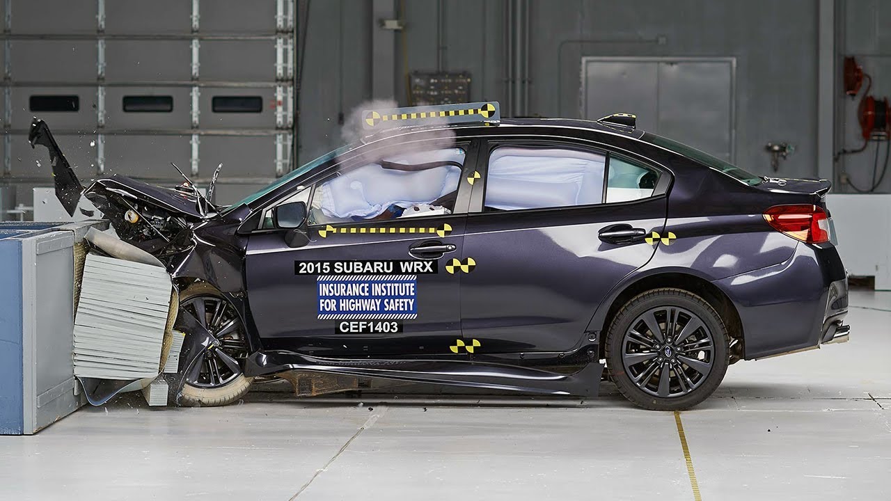 2015 Subaru WRX moderate overlap IIHS crash test YouTube