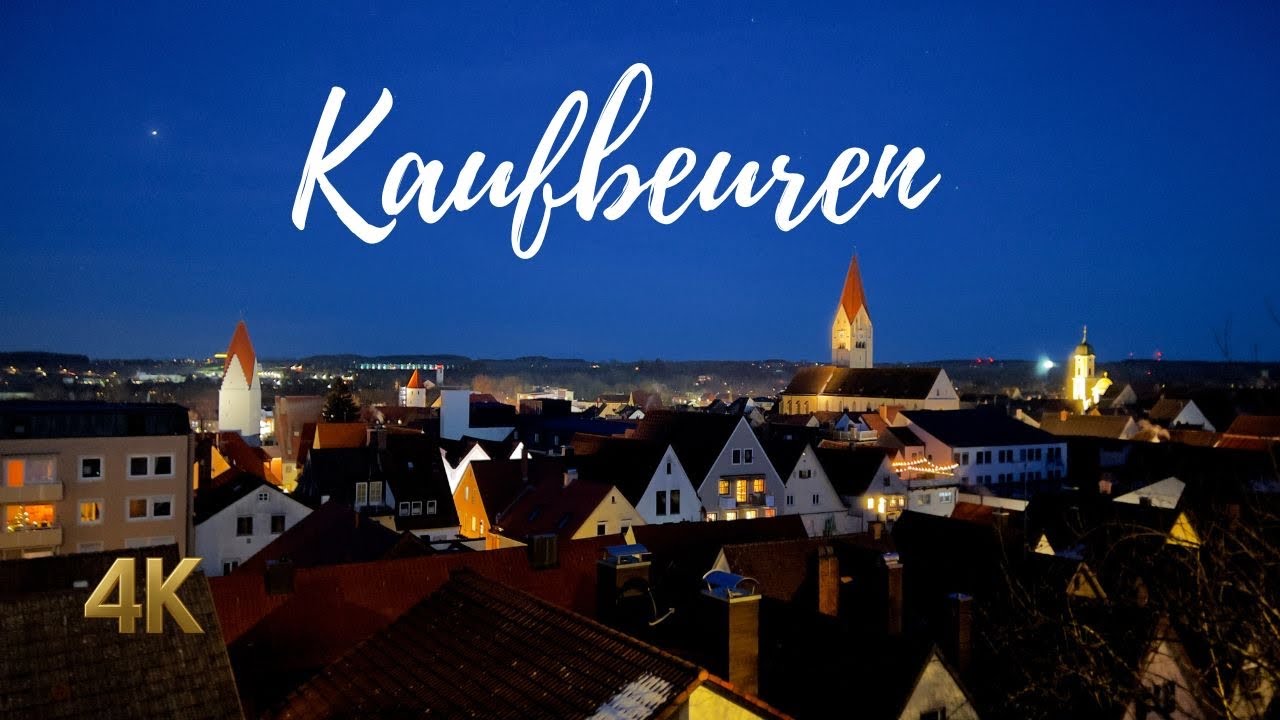 Winter Night Walk in the Old Town Streets of Kaufbeuren, Germany 🇩🇪❄️ | Magical Bavarian Streets 4K