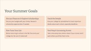 College Application Tasks: Summer Before Senior Year
