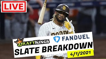 MLB DFS 4/1/2021 *OPENING DAY* Slate Breakdown | FanDuel DraftKings Yahoo PrizePicks