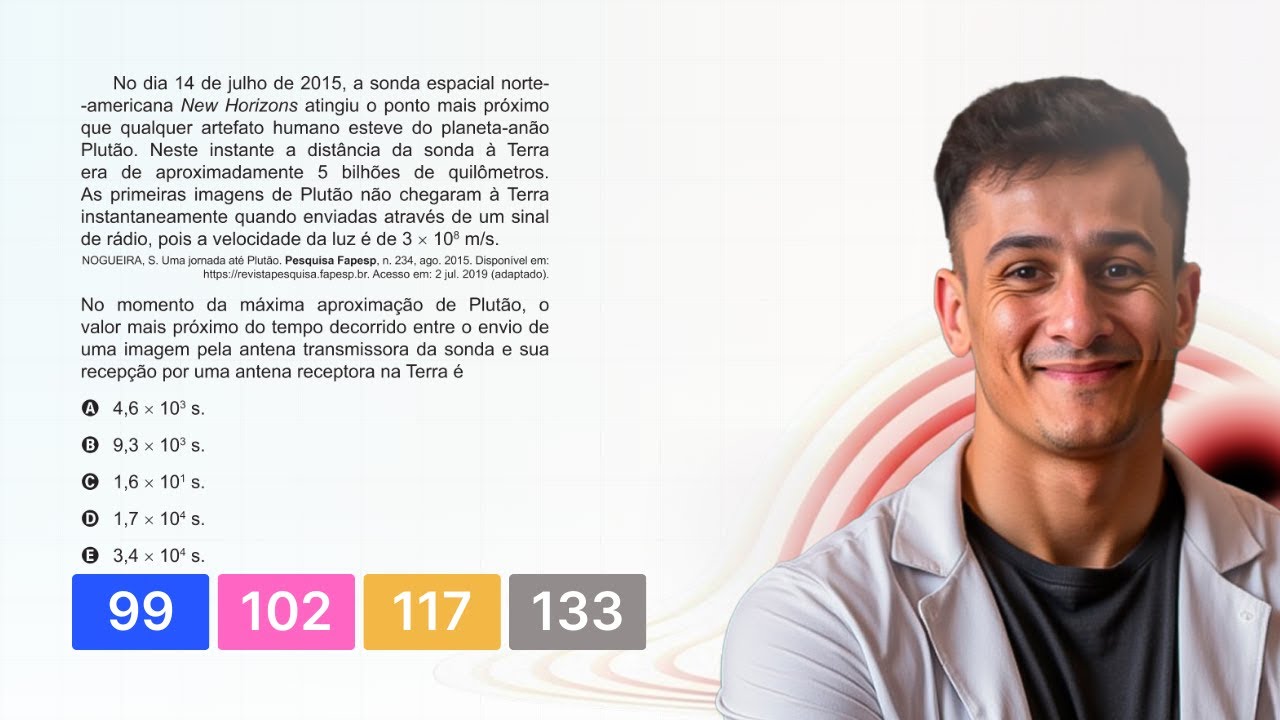 ENEM 2021 PPL — No dia 14 de julho de 2015, a sonda espacial norte-americana New Horizons atingiu o