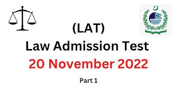 LAT 20 November 2022 Solved Paper Part 1 | Law Admission Test 20 11 22