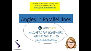 Week 10: Angles in Parallel lines Homework help (Mrs Newman)