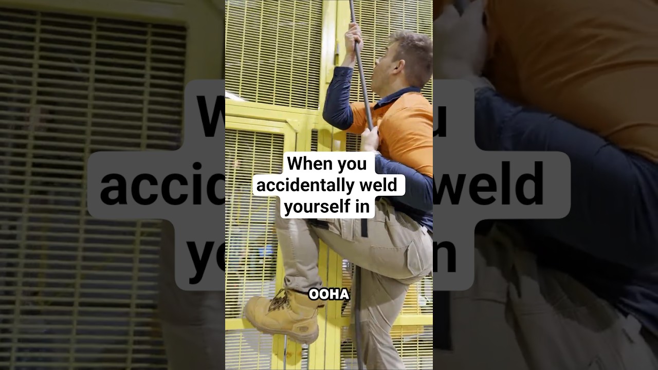 When you accidently weld yourself in #welding #trapped #funny #skit