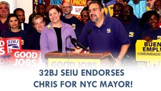 32BJ SEIU Endorses Chris for NYC Mayor