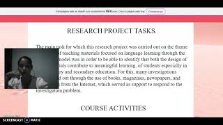 Task 4- Report of your Research Project