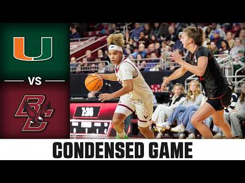 Miami vs. Boston College Condensed Game | 2025-26 ACC Women's Basketball