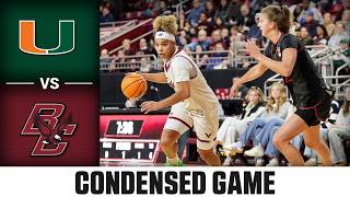 Miami vs. Boston College Condensed Game | 2025-26 ACC Women's Basketball