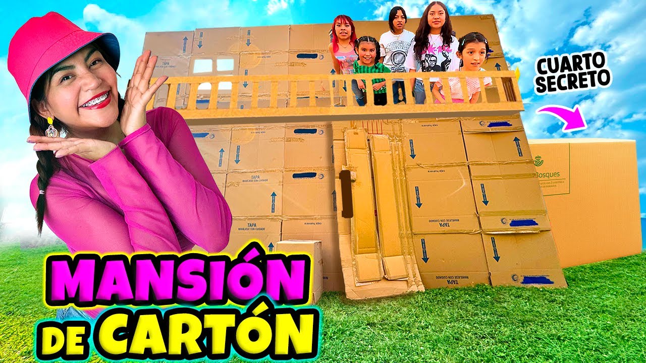 ¡CONSTRUÍ UNA MANSIÓN DE CARTÓN!📦  ¡Tiene un Cuarto Secreto! | CONNY MERLIN ⭐️