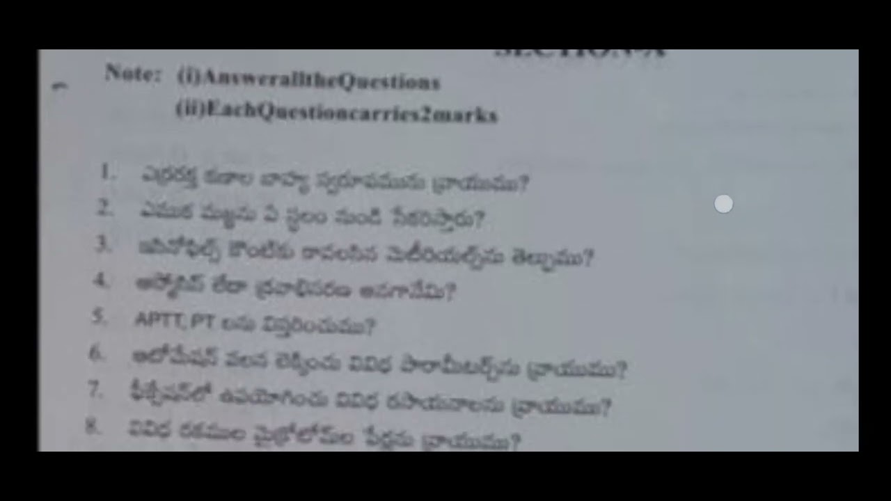 Ts- MLT 2nd yr -p3 - Pathology@ model question paper 