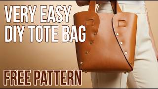 DIY No Sew Leather Tote Bag | Rose Shaped (FREE PATTERN)