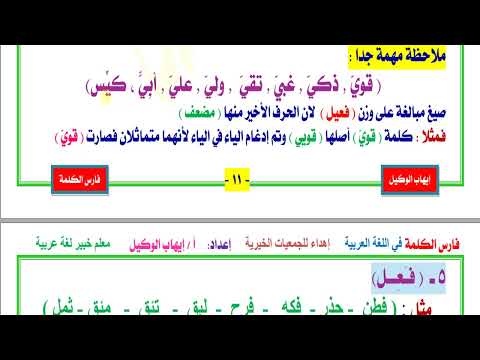 ملاحظة مهمة جدا على صيغ المبالغة فعيل