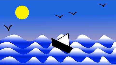 Waves and Boat in Synfig Studio by using two key frames