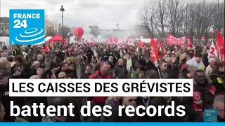 Retraites : les caisses des grévistes battent des records • FRANCE 24