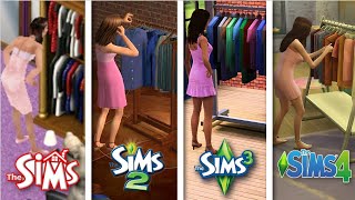 Sims 1 vs Sims 2 vs Sims 3 vs Sims 4  Clothes Shopping