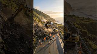 Road Buried by Landslide… Watch How Workers Reopen It! ⛰️🚧