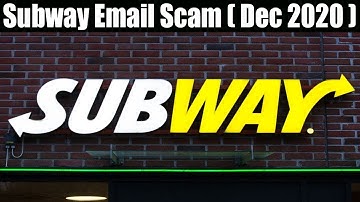 Subway Email Scam (Dec 2020) Did Subway Send An Order Confirmation Email Watch Now!
