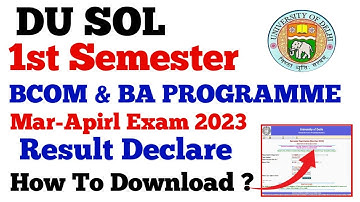 sol first semester result declare mar-apirl exam 2023 | sol 1st semester result march exam declared