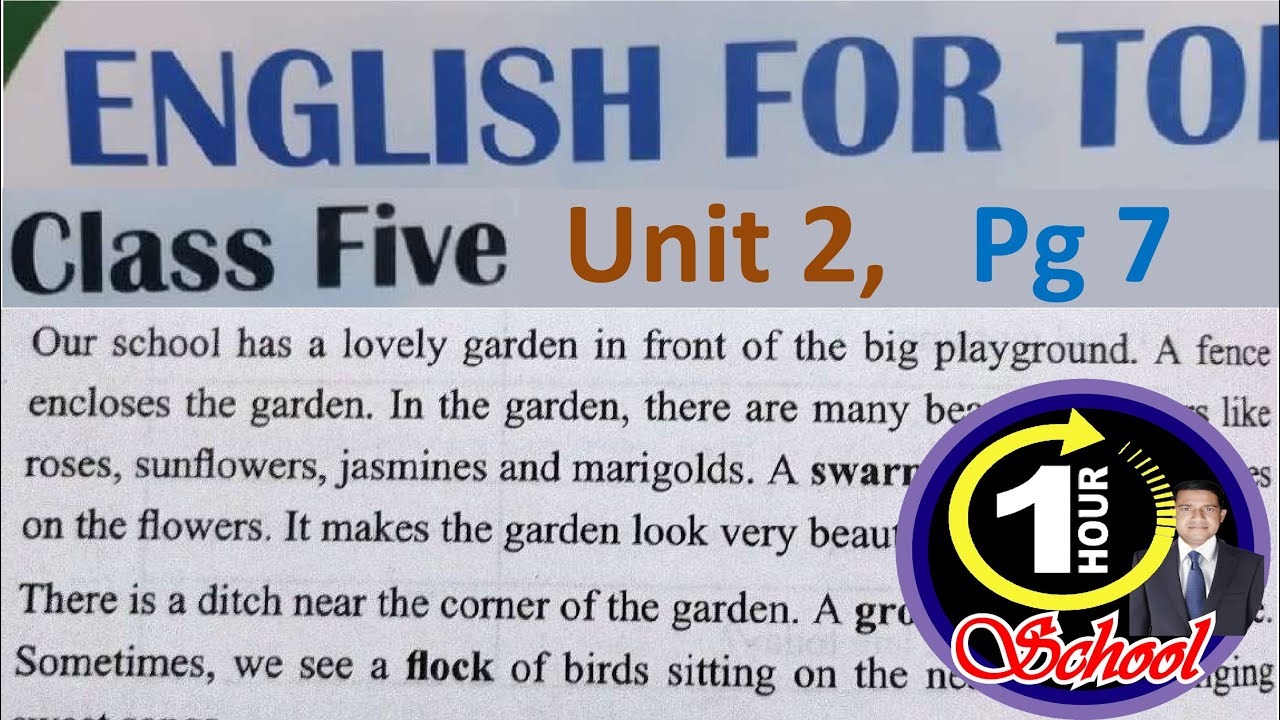 Class 5 English, Unit 1, Page 7, New syllabus 2026, 1 Hour School, 