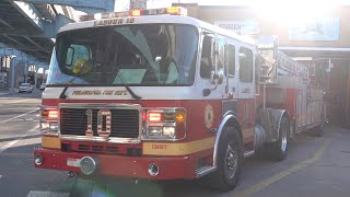Philadelphia Fire Department Ladder 10 & Battalion 10 Responding