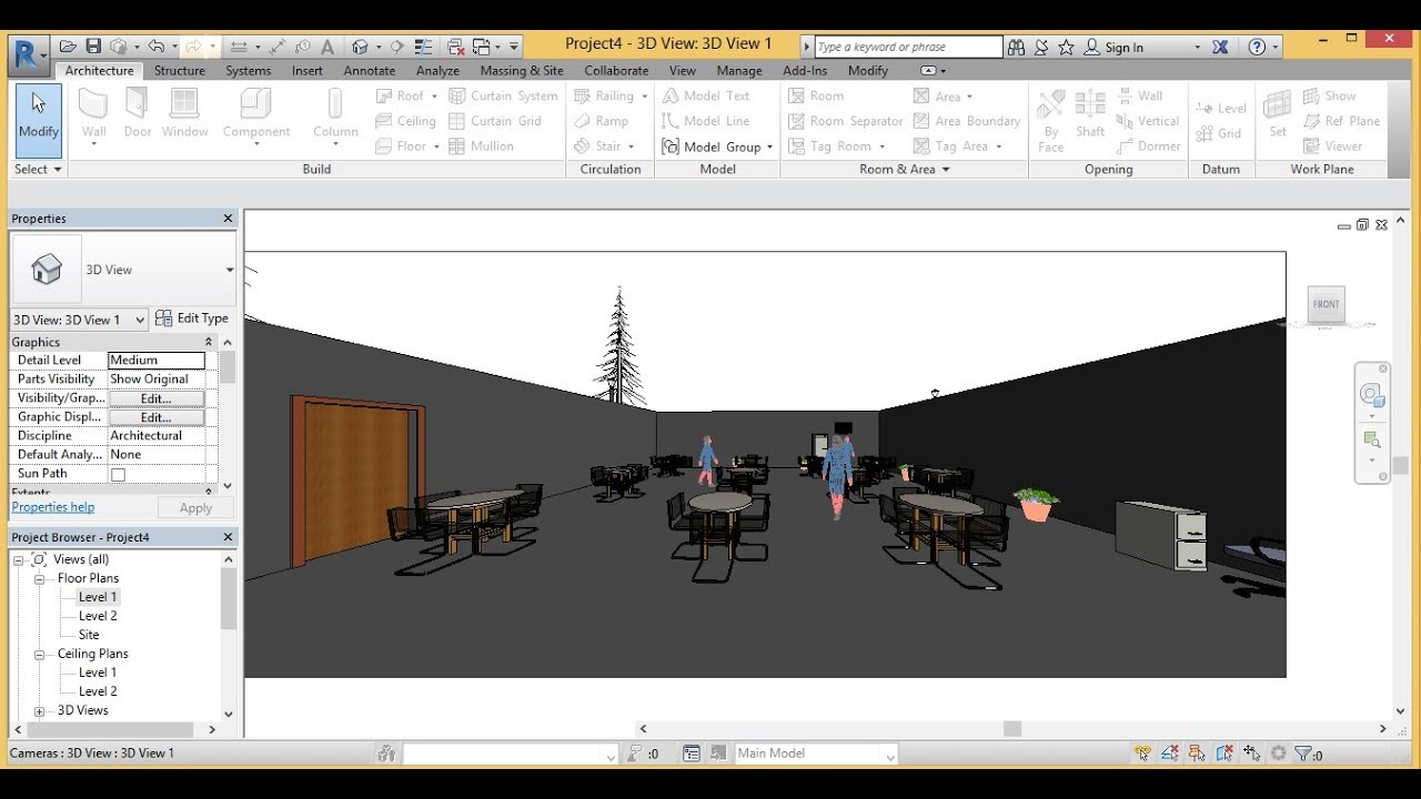 Cafeteria in Revit - YouTube