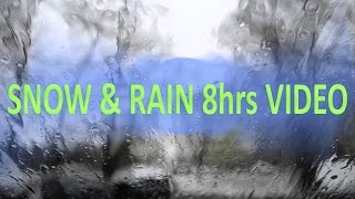 8 Hours Snow and Rain in a car [Sleeping and relaxing]