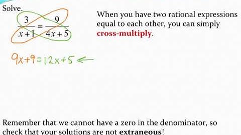 Solving rational equations by cross multiplication