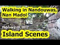 Walking toward the central stone tomb on nandouwas nan madol pohnpei micronesia