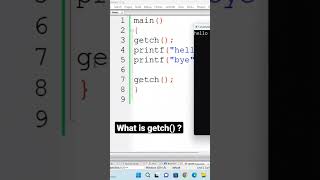 getch function in C Language